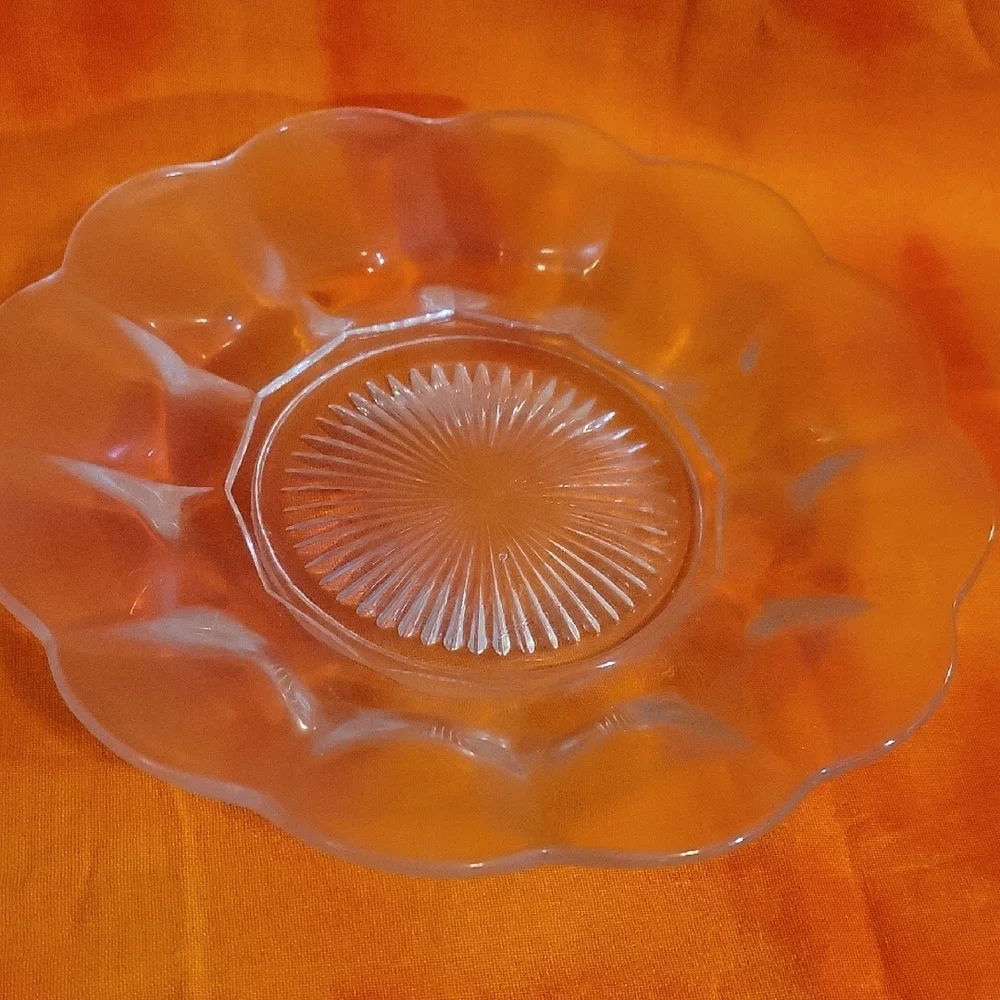 Fluted Scalloped Edge Bread & Butter Place Clear Vintage